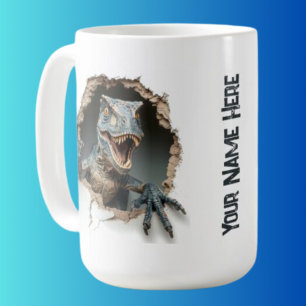 Personalized Jurassic Raptor Dinosaur Coffee Mug
