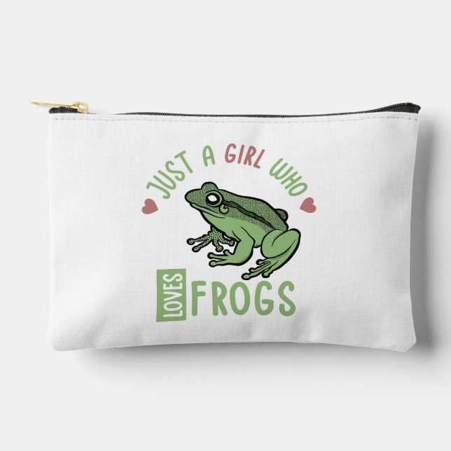 Personalized Just a girl who loves frogs Frog Gift Accessory Pouch (Front)