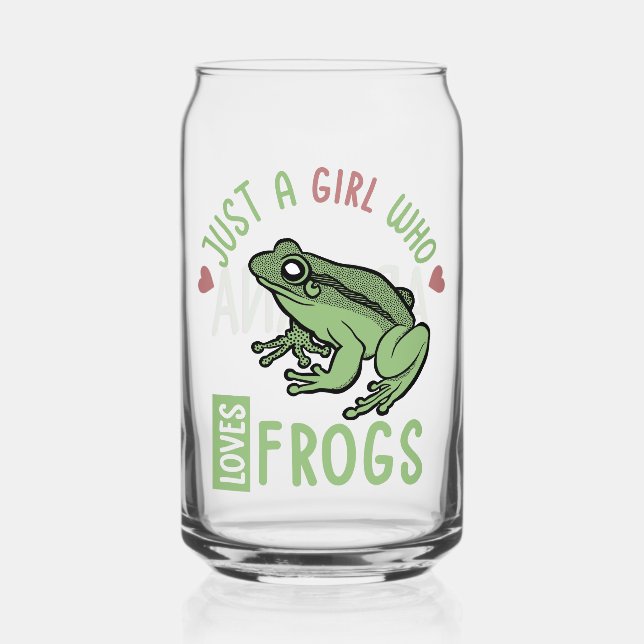 Personalized Just a girl who loves frogs Frog Gift Can Glass (Front)