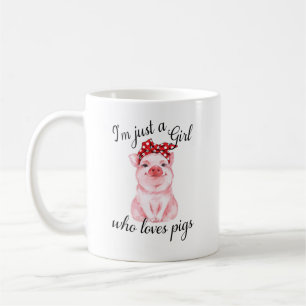 Personalized Just a Girl Who Loves Pigs Coffee Mug