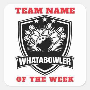 Personalized "Just for Fun" WhatABowler Award Square Sticker