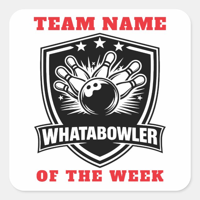 Personalized "Just for Fun" WhatABowler Award Square Sticker (Front)