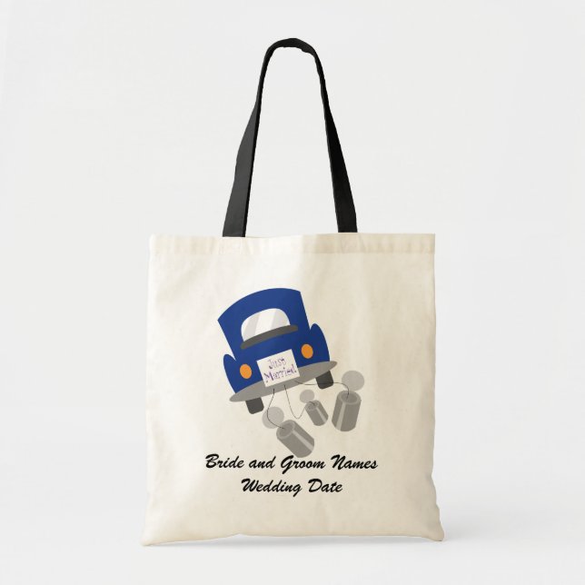 Personalized Just Married Car Tote Bag (Front)