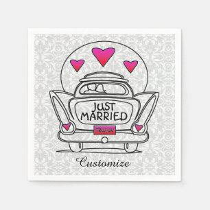 Personalized Just Married Honeymoon Car Napkins 2