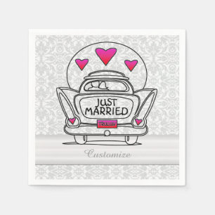 Personalized Just Married Honeymoon Car Napkins 3