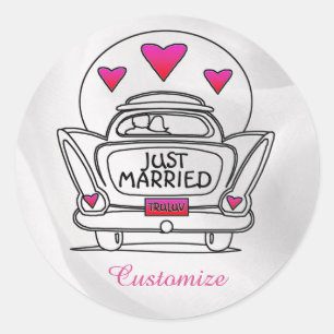 Personalized Just Married Honeymoon Car Stickers
