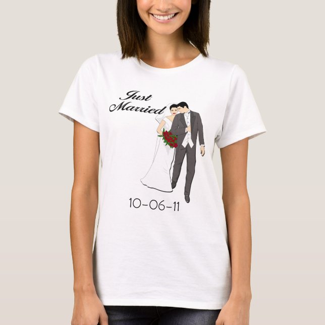 Personalized Just Married T-shirt (Front)