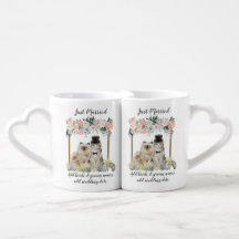 Personalized Just Married Watercolor Cats Date