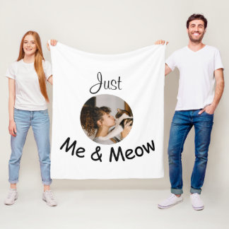 Personalized "Just Me and Meow" Photo Template – Fleece Blanket