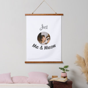 Personalized "Just Me and Meow" Photo Template – Hanging Tapestry