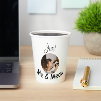 Personalized "Just Me and Meow" Photo Template – Paper Cups