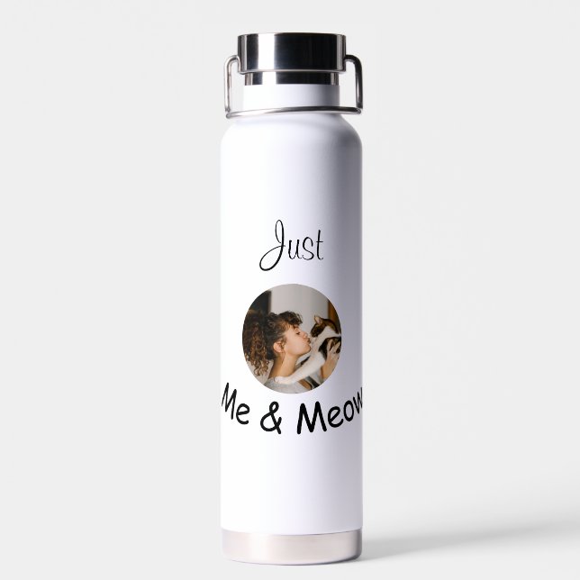 Personalized "Just Me and Meow" Photo Template –  Water Bottle (Back)