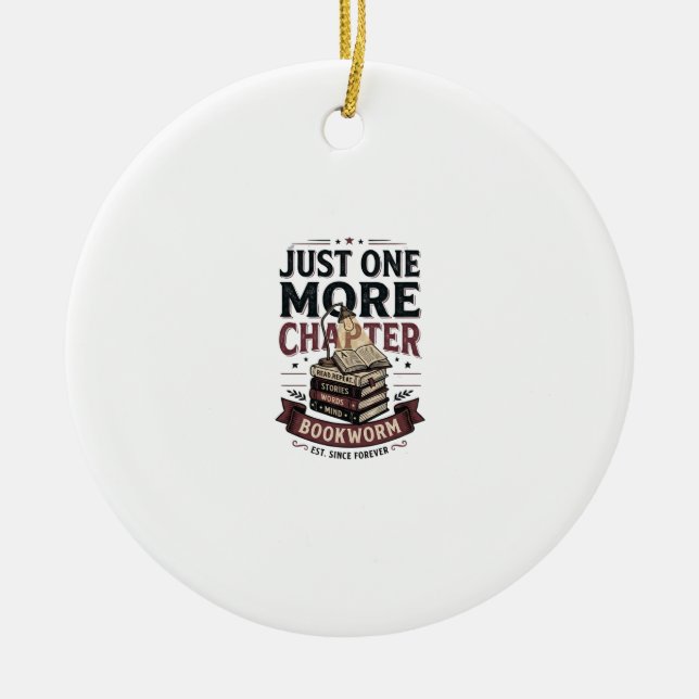 Personalized Just One More Chapter Est 1985 Bookwo Ceramic Ornament (Front)