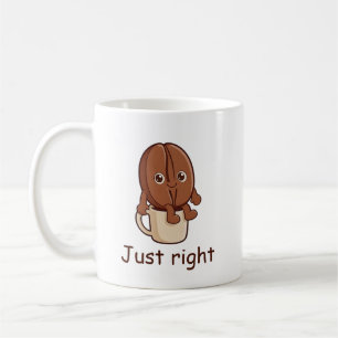 Personalized Just Right Cute Coffee Bean Character Mug