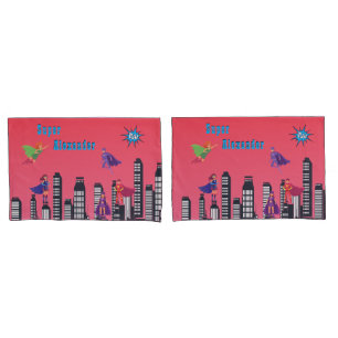 Personalized Justice Superhero Colourful Flying  Pillowcase