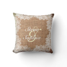 Personalized Jute Burlap and Lace