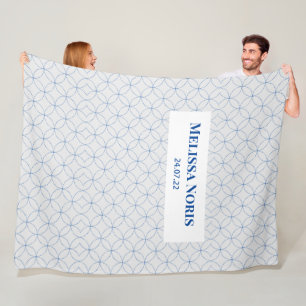 Personalized JW Baptism Gift - blue circle Fleece Blanket