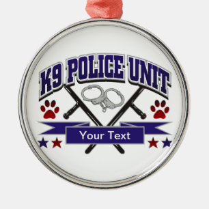 Personalized K9 Police Unit Metal Ornament