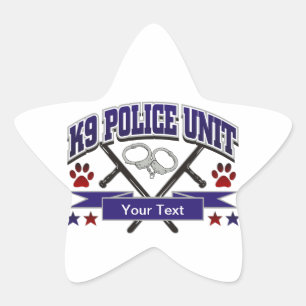Personalized K9 Police Unit Star Sticker