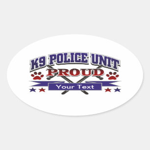 Personalized K9 Unit Proud Oval Sticker