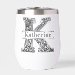 Personalized K Initial Silver Monogram Your Name