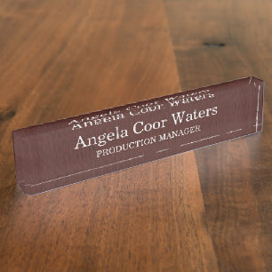 Personalized Kabul Leather Pattern Texture Nameplate