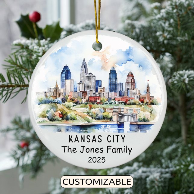 Personalized Kansas City Ornament, Kansas Ceramic Ornament (Creator Uploaded)