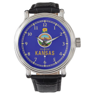Personalized Kansas State Flag Design Watch