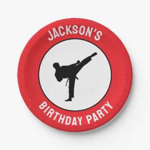 Personalized Karate / Taekwondo / judo Birthday Paper Plate
