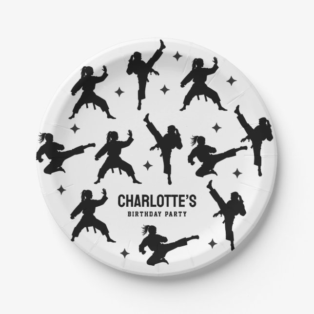 Personalized Karate / Taekwondo / judo Birthday Paper Plate (Front)