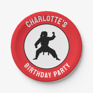 Personalized Karate / Taekwondo / judo Birthday Paper Plate