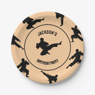 Personalized Karate / Taekwondo / judo Birthday Paper Plate