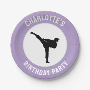 Personalized Karate / Taekwondo / judo Birthday Paper Plate