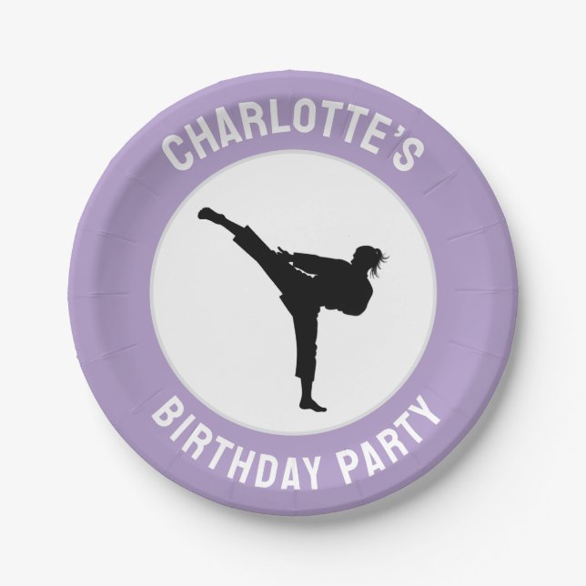 Personalized Karate / Taekwondo / judo Birthday Paper Plate (Front)