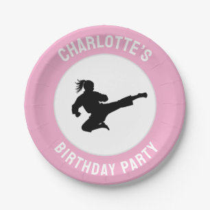 Personalized Karate / Taekwondo / judo Birthday Paper Plate