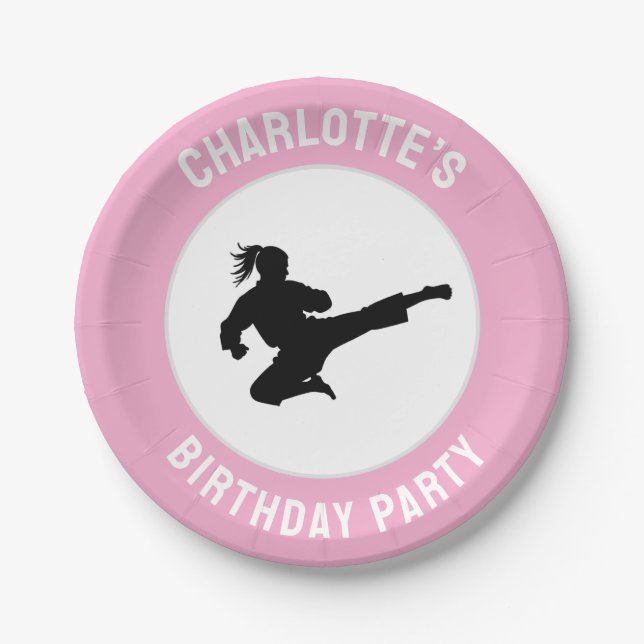 Personalized Karate / Taekwondo / judo Birthday Paper Plate (Front)