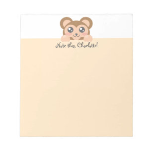 Personalized Kawaii Animal - Monkey Notepad