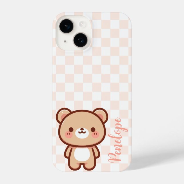 Personalized kawaii bear phone case (Back)