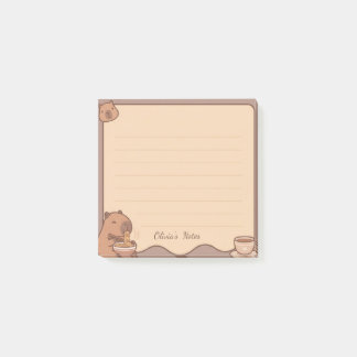 Personalized Kawaii Capybara Ramen Sticky Notes
