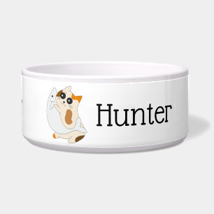 Personalized Kawaii Cat Illustrated Food Dish