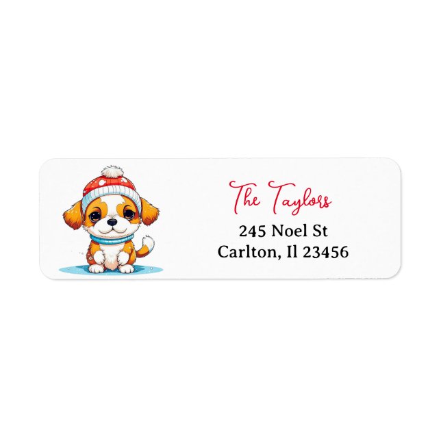 Personalized Kawaii Christmas Puppy Dog  (Front)