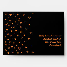 Personalized Kawaii Cute Black Hearts Snail Mail Envelope