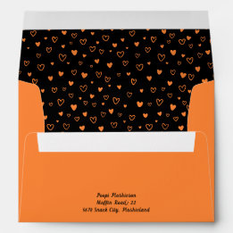 Personalized Kawaii Cute Black Hearts Snail Mail Envelope
