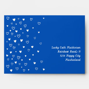 Personalized Kawaii Cute Blue Hearts Snail Mail Envelope