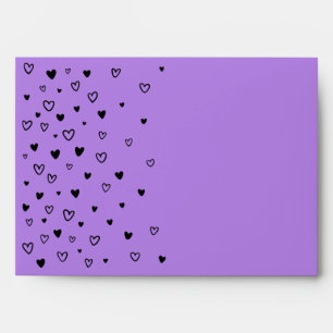 Personalized Kawaii Cute Halloween Black Hearts Envelope