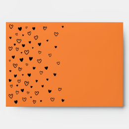 Personalized Kawaii Cute Halloween Black Hearts Envelope