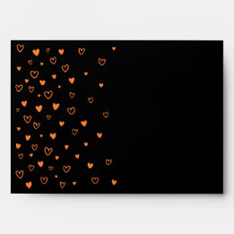 Personalized Kawaii Cute Halloween Orange Hearts Envelope