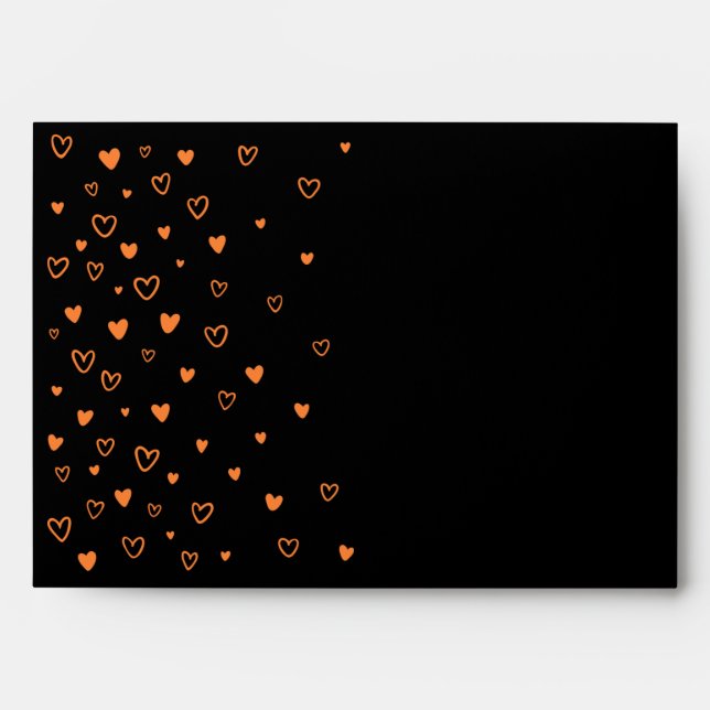 Personalized Kawaii Cute Halloween Orange Hearts  Envelope (Front)