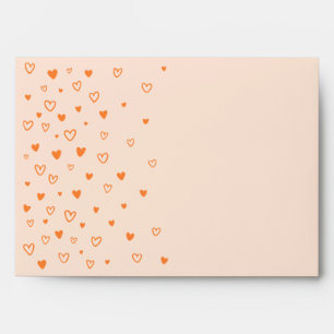 Personalized Kawaii Cute Orange Hearts Love Envelope