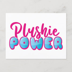 Personalized Kawaii Cute Pink Blue Plushie Power Postcard